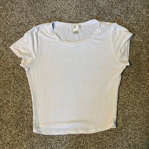 White mid crop shirt